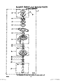 BASKET DRIVE AND BRAKE Diagram and Parts List for LA5580XKW1  Whirlpool Washer