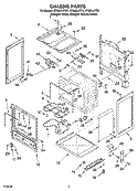 CHASSIS PARTS Diagram and Parts List for RF369LXPQ1  Whirlpool Range