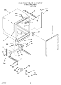 TUB AND FRAME Diagram and Parts List for KUDS24SEBT0  KitchenAid Dishwasher