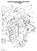 CONTROLS AND REAR PANEL PARTS Diagram and Parts List for 4KMTW5405TQ0  KitchenAid Washer