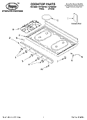 COOKTOP, LITERATURE Diagram and Parts List for FGP305KN0  Roper Range