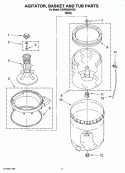 AGITATOR, BASKET AND TUB PARTS Diagram and Parts List for CAWS9234VQ0  Crosley Washer