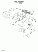 AIR FLOW PARTS Diagram and Parts List for MH1170XSB4  Whirlpool Microwave