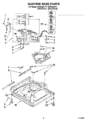 MACHINE BASE PARTS Diagram and Parts List for GSQ9669LW1  Whirlpool Washer