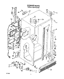 CABINET Diagram and Parts List for 3ED25RQXXW00  Whirlpool Refrigerator