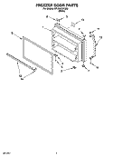 FREEZER DOOR PARTS Diagram and Parts List for RT18AKXKQ09  Roper Refrigerator