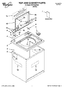 TOP AND CABINET PARTS Diagram and Parts List for 3RGSC9400SL0  Whirlpool Washer