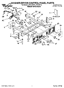 WASHER/DRYER CONTROL PANEL PARTS Diagram and Parts List for LTE5243DQ5  Whirlpool Washer Dryer Combo