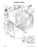 CABINET PARTS Diagram and Parts List for 7MWGD9150XW3  Whirlpool Dryer