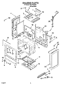 CHASSIS PARTS Diagram and Parts List for GS475LEMS3  Whirlpool Range
