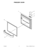 FREEZER DOOR Diagram and Parts List for EB9FVBLWS06  Whirlpool Refrigerator