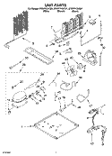 UNIT Diagram and Parts List for ET8WTKXKT01  Whirlpool Refrigerator