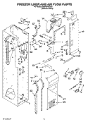FREEZER LINER AND AIR FLOW PARTS Diagram and Parts List for KSSP36QTS00  KitchenAid Refrigerator