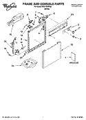 FRAME AND CONSOLE PARTS Diagram and Parts List for DU811SWPQ3  Whirlpool Dishwasher
