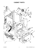 CABINET PARTS Diagram and Parts List for WGD4800XQ4  Whirlpool Dryer