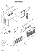 CABINET PARTS Diagram and Parts List for ACQ108MR0  Whirlpool Air Conditioner
