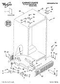 CABINET, LITERATURE Diagram and Parts List for GD5YHEXLS00  Whirlpool Refrigerator