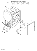 TUB AND FRAME PARTS Diagram and Parts List for GU2451XTST2  Whirlpool Dishwasher