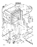 TUB, LIT/OPTIONAL Diagram and Parts List for WU3006V3  Roper Dishwasher