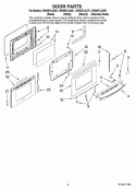 DOOR PARTS Diagram and Parts List for GW397LXUB1  Whirlpool Range