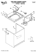 TOP AND CABINET PARTS Diagram and Parts List for 7MLSQ9659PG1  Whirlpool Washer