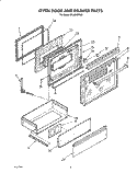 OVEN DOOR AND DRAWER Diagram and Parts List for FGS395VL0  Whirlpool Range