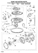 PUMP AND MOTOR PARTS Diagram and Parts List for KUDP01DLBL3  KitchenAid Dishwasher