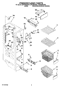 FREEZER LINER PARTS Diagram and Parts List for GF6NFEXTY01  Whirlpool Refrigerator