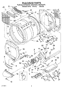 SECTION Diagram and Parts List for GEW9868KT1  Whirlpool Dryer