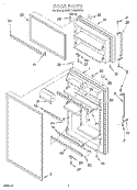 DOOR Diagram and Parts List for 3VET19GMFW01  Whirlpool Refrigerator