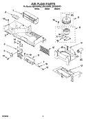 AIR FLOW PARTS Diagram and Parts List for MH2155XPT1  Whirlpool Microwave