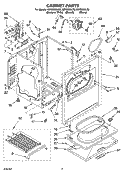 CABINET PARTS Diagram and Parts List for KEYS850LE2  KitchenAid Dryer