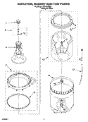 AGITATOR, BASKET AND TUB PARTS Diagram and Parts List for IAX4000RQ2  Inglis Washer