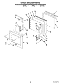 OVEN DOOR PARTS Diagram and Parts List for KEBS107SBL00  KitchenAid Wall Oven