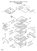 REFRIGERATOR SHELF Diagram and Parts List for KSSS48FJX00  KitchenAid Refrigerator