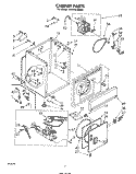 CABINET Diagram and Parts List for LG5791XMW1  Whirlpool Dryer