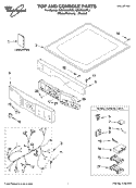 TOP AND CONSOLE PARTS Diagram and Parts List for GGW9260PL0  Whirlpool Dryer
