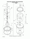 AGITATOR, BASKET AND TUB PARTS Diagram and Parts List for 7MWT98840WW1  Whirlpool Washer
