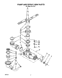 PUMP AND SPRAY ARM Diagram and Parts List for WU5750Y1  Roper Dishwasher