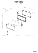 DOOR PARTS Diagram and Parts List for MH2175XSB1  Whirlpool Microwave