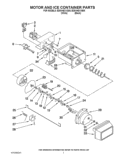 MOTOR AND ICE CONTAINER PARTS Diagram and Parts List for ED5VHEXVB08  Whirlpool Refrigerator