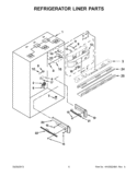 REFRIGERATOR LINER PARTS Diagram and Parts List for KBRC36FTS07  KitchenAid Refrigerator