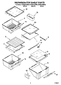 REFRIGERATOR SHELF PARTS Diagram and Parts List for GD2SHAXMQ00  Whirlpool Refrigerator