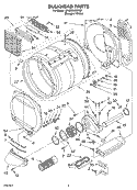 BULKHEAD PARTS Diagram and Parts List for 3RLER5437KQ1  Whirlpool Dryer