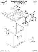 TOP AND CABINET PARTS Diagram and Parts List for LSQ9659PG0  Whirlpool Washer
