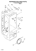 REFRIGERATOR LINER PARTS Diagram and Parts List for 3XES2SHGKQ02  Whirlpool Refrigerator