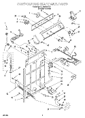 CONTROLS AND REAR PANEL Diagram and Parts List for 7LSR5233EZ0  Whirlpool Washer