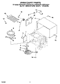 OVEN CAVITY PARTS Diagram and Parts List for KCMS185JBL4  KitchenAid Microwave