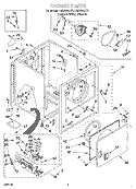 CABINET Diagram and Parts List for LGR5644JT0  Whirlpool Dryer