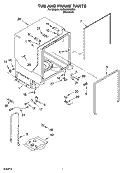 TUB AND FRAME PARTS Diagram and Parts List for KUDL02FRSS0  KitchenAid Dishwasher